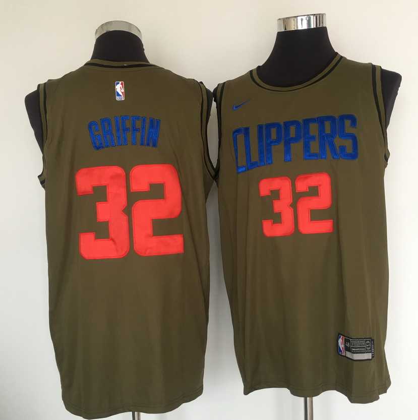 Clippers 32 Blake Griffin Olive Nike Swingman Stitched NBA Jersey